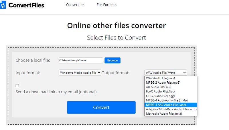 Convertir interfaz de conversión de archivos