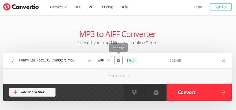 Convertio Converti OGG in AIFF