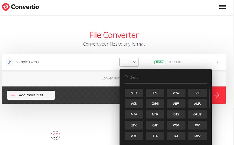 Convertio Convert WMA To AAC