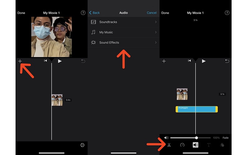 Rediger musikk på iMovie iPhone