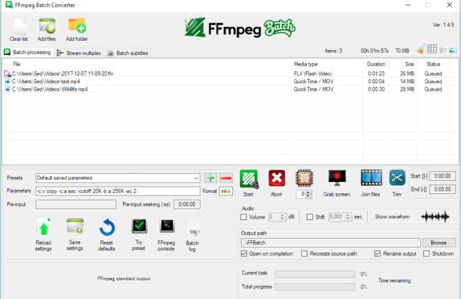 อินเตอร์เฟส FFMPEG