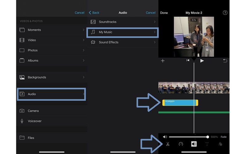 iMovie-interface Bewerken M4A