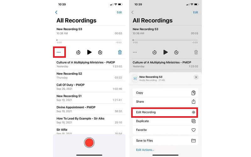 تحديد iPhone Voice MeMO