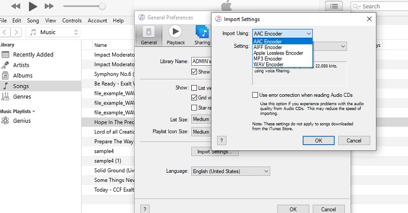 iTunes Pretvori audio datoteke