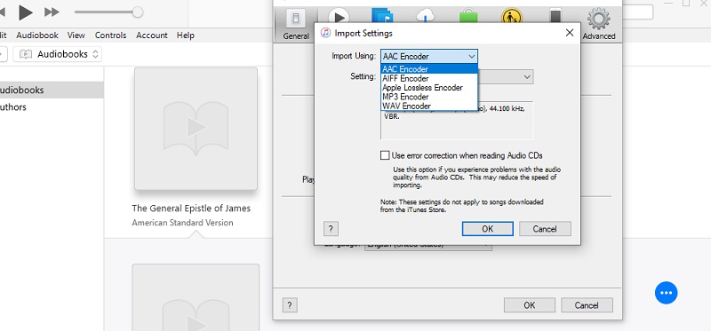 Opsi Transcoding iTunes
