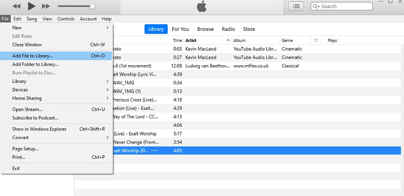 iTunes Carica brano su iTunes