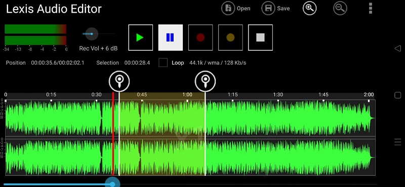 Edytor audio Lexis na Androida