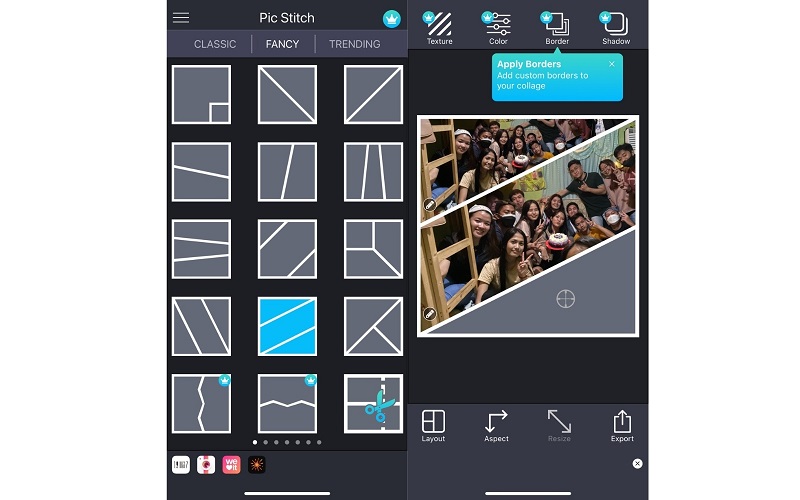 Picstitch Collage Maker-interface