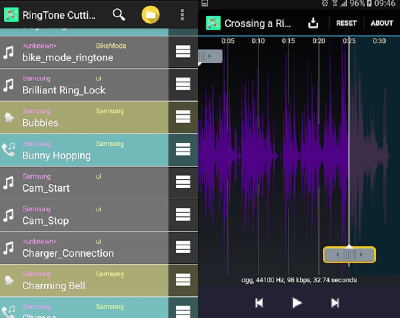 Interfaccia di Ringtone Maker 2021