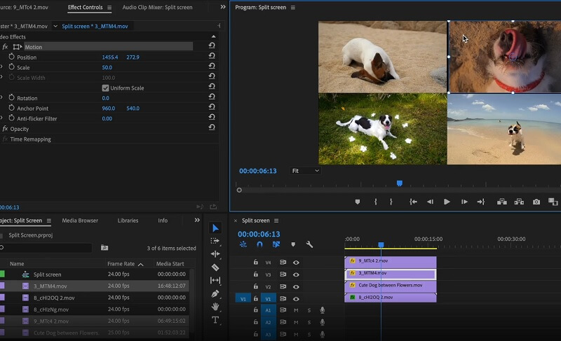 Pantalla dividida PremierePro