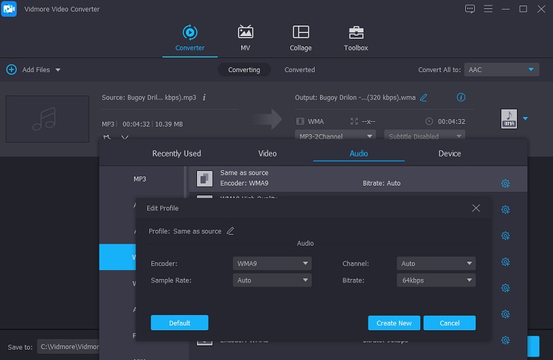 Vidmore Adjust Audio Quality