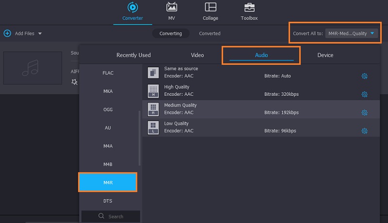 Vidmore Choose File Format
