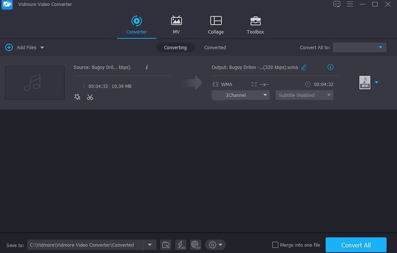 Vidmore converter para WMA