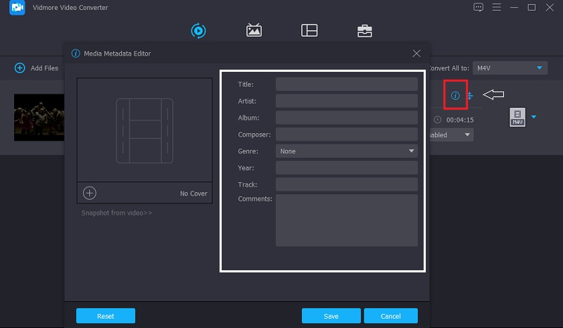 Vidmore Edit Metadata M4V