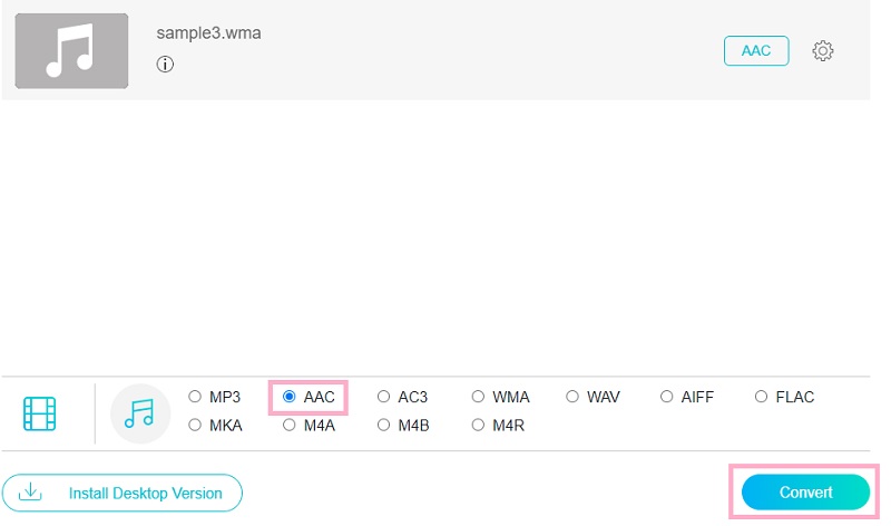 Vidmore Free Convert WMA ל AAC