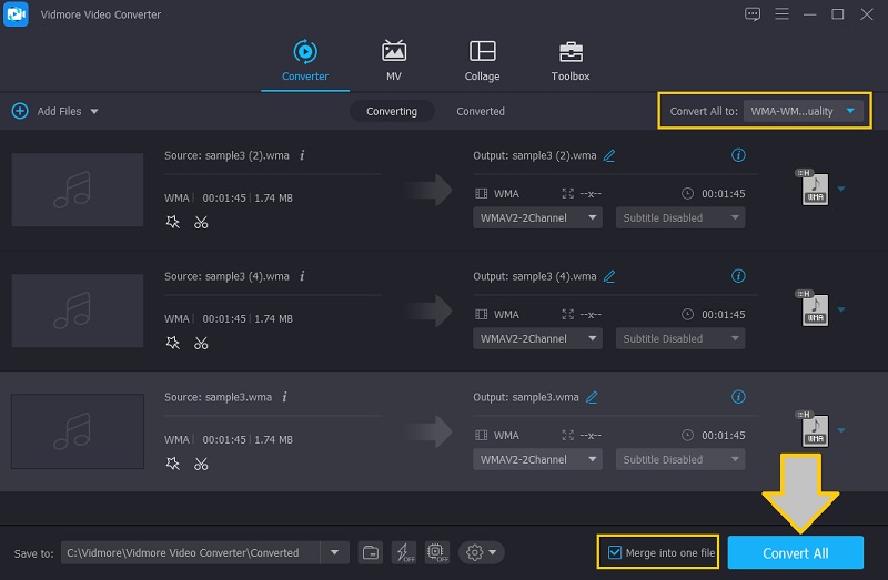 Vidmore Merge WMA Files