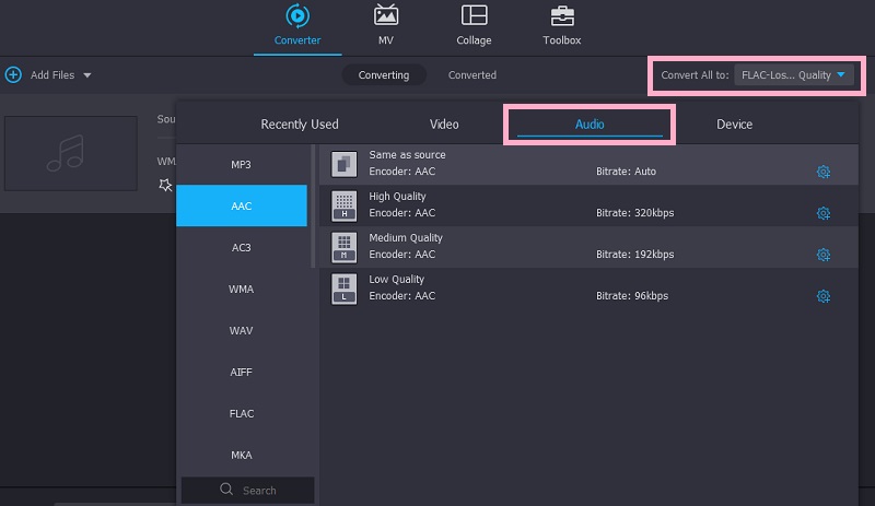 Vidmore Select Output Format