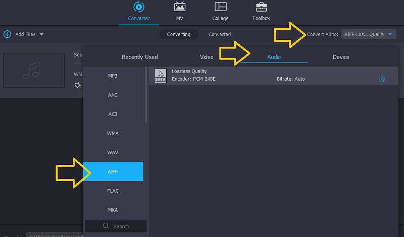 Vidmore Pilih Format Output