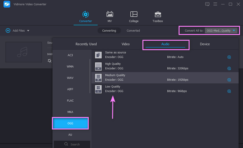 Vidmore Select Output