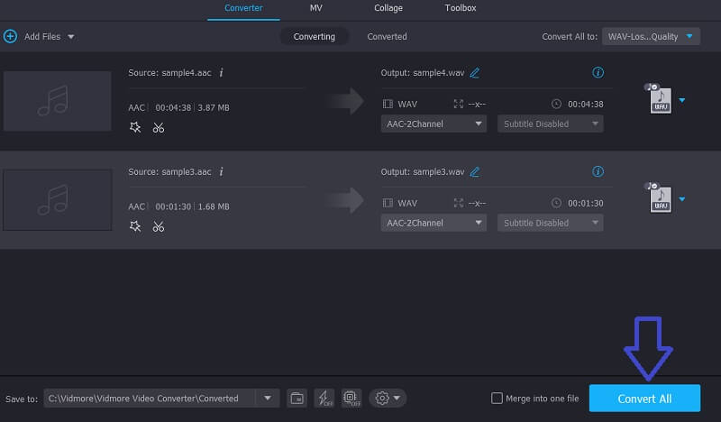 VIdomore Vc Convert AAC to WAV