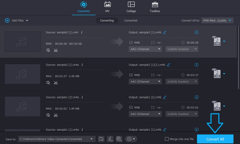 Vidmore VC Converti M4A in M4B