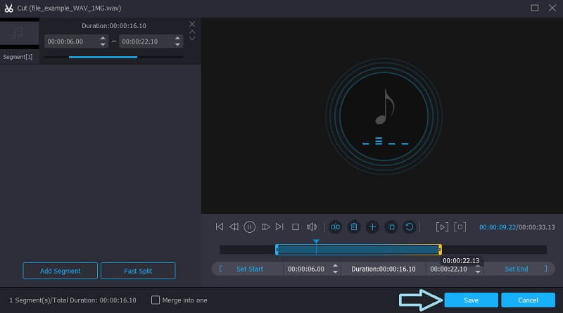 ไฟล์ Vidmore VC Cut WAV