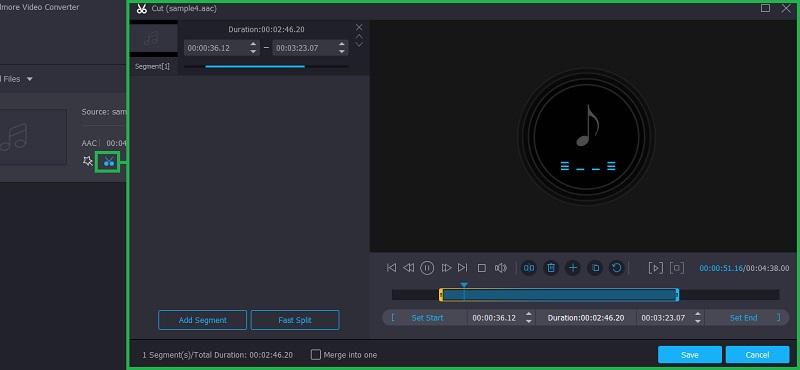 Vidmore VC Rediger AAC-filer