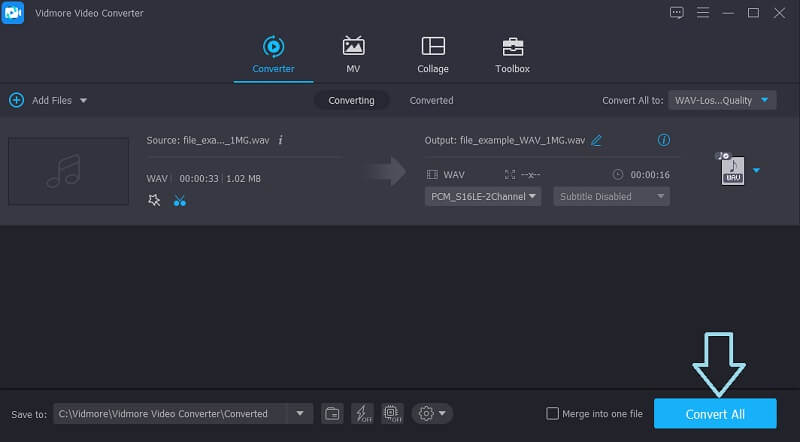 Vidmore VC บันทึกการตัด WAV