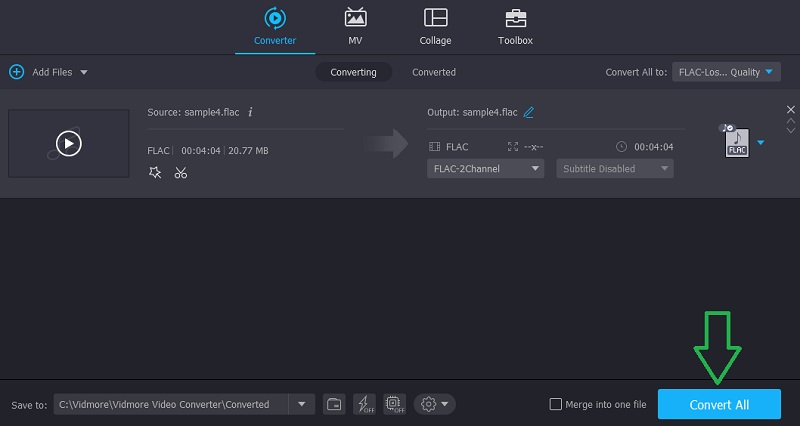 Vidmore VC Save FLAC Final Output