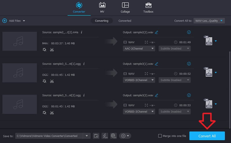 Vidmore VC Simpan Memo yang Dipangkas