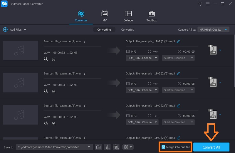 Vidmore VC Saves Edited WAV