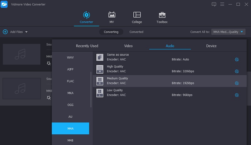 Vidmore VC Select Output Format