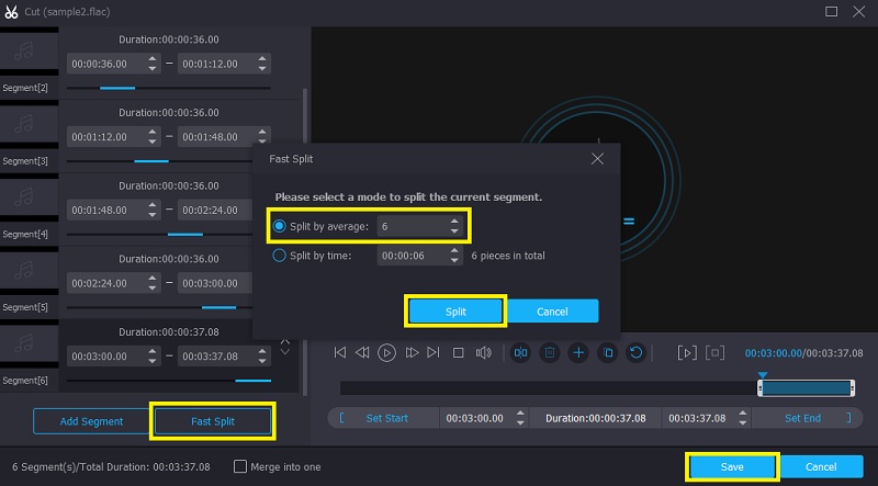 ملف Vidmore VC Split Flac