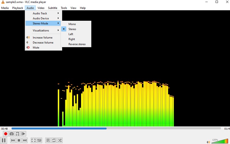 Interfejs wzmacniacza głośności VLC