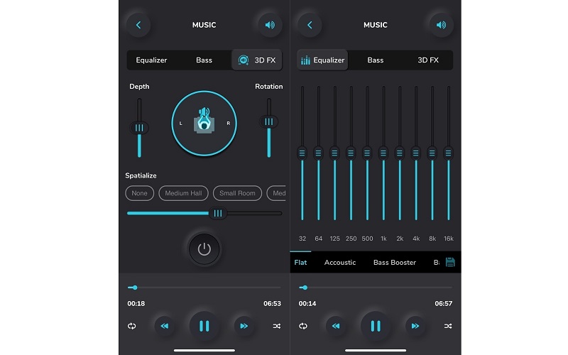 Volume Booster Equalizer FX Interface