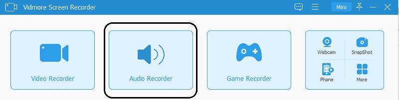 Faceți clic pe Audio Recorder Vidmore