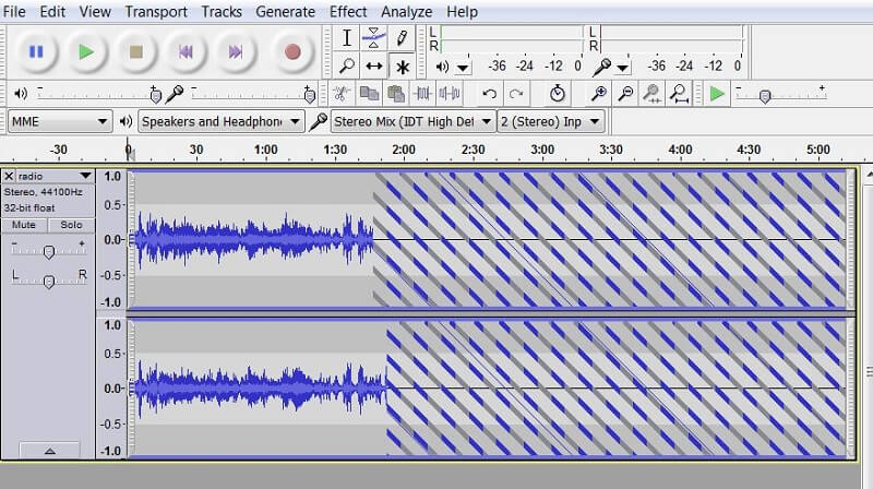 דחוס אודיו Audacity