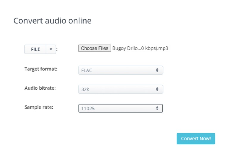 Komprimera FLAC-filer Aconvert