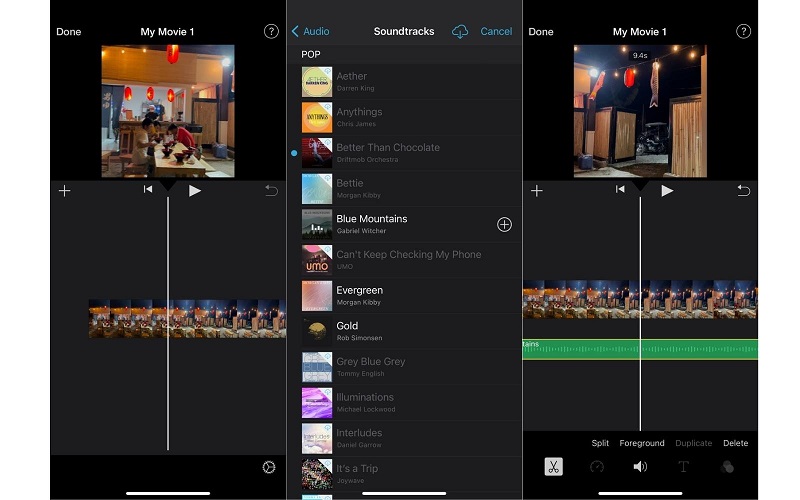 iMovie เพิ่มเสียงลงในวิดีโอ