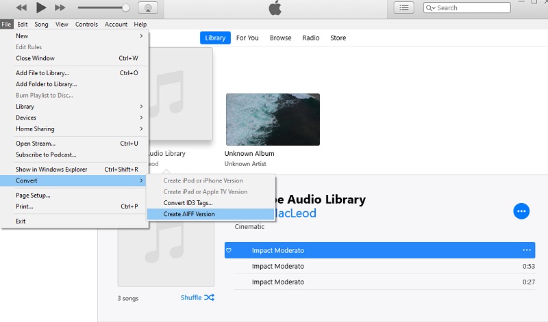 iTunes Pretvori FLAC u AIFF