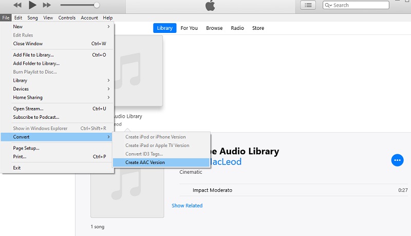 iTunes המרת MP3 ל-M4A