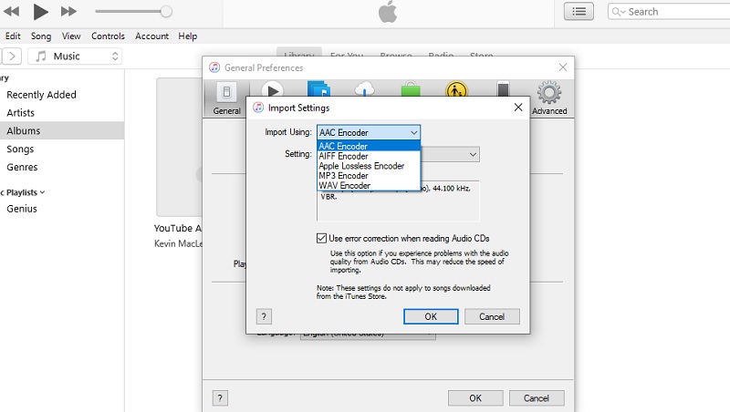 iTunes Set Conversion Setting