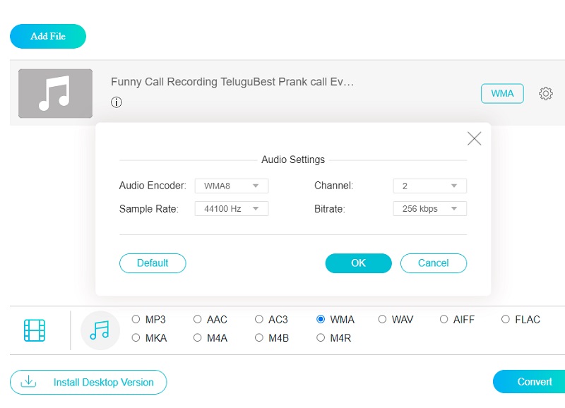 Bitrate Vidmore 온라인 탐색