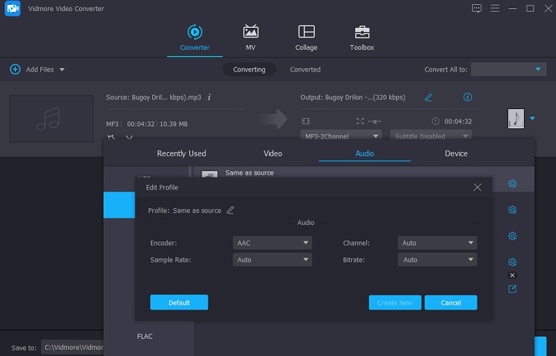 Navegar na configuração Vidmore