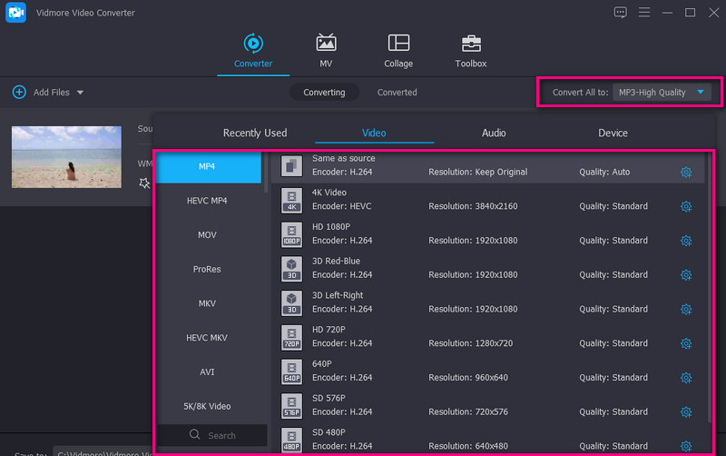 Format Video Audio Vidmore