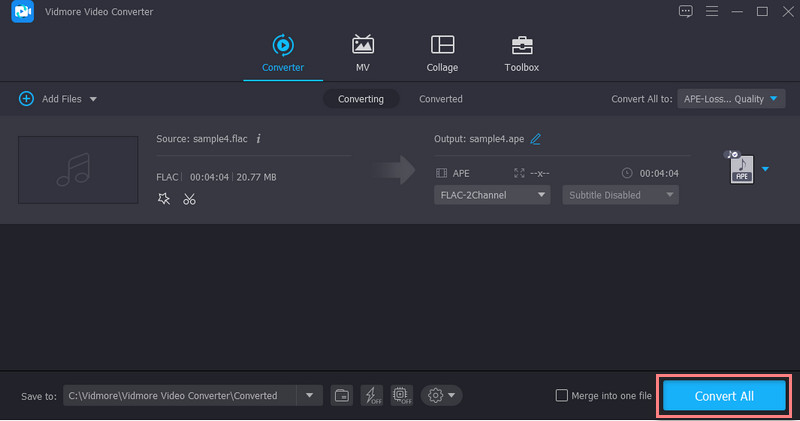 Vidmore Converti FLAC in APE