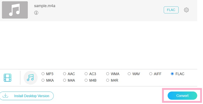 Vidmore Gratis Konversi M4A Ke FLAC