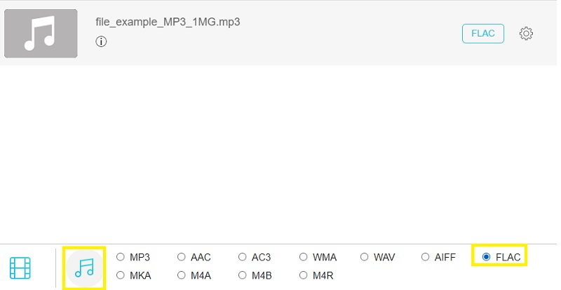 Vidmore Free Selecteer FLAC-formaat