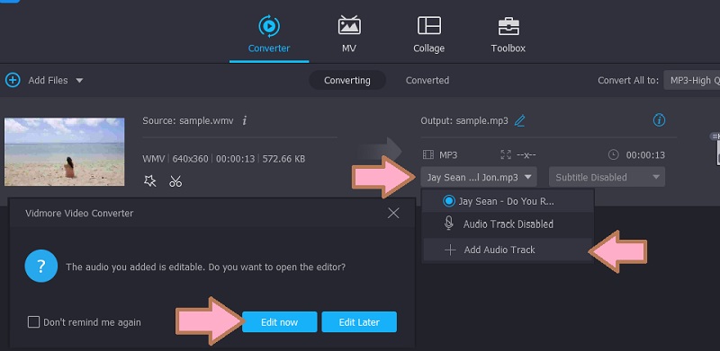 Vidmore Overlay audio zapis