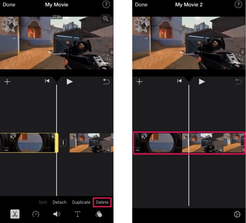 Cắt video iMovie trên iPhone